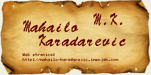 Mahailo Karadarević vizit kartica